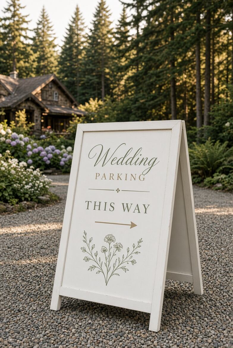 Wedding parking A-frame sign