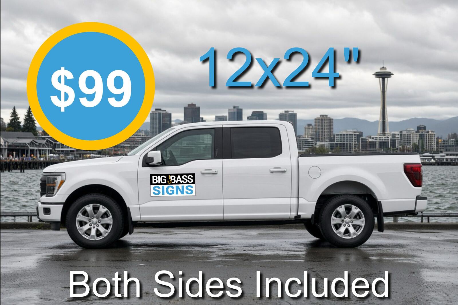 12 by 24 truck door logo kit, both sides, $99