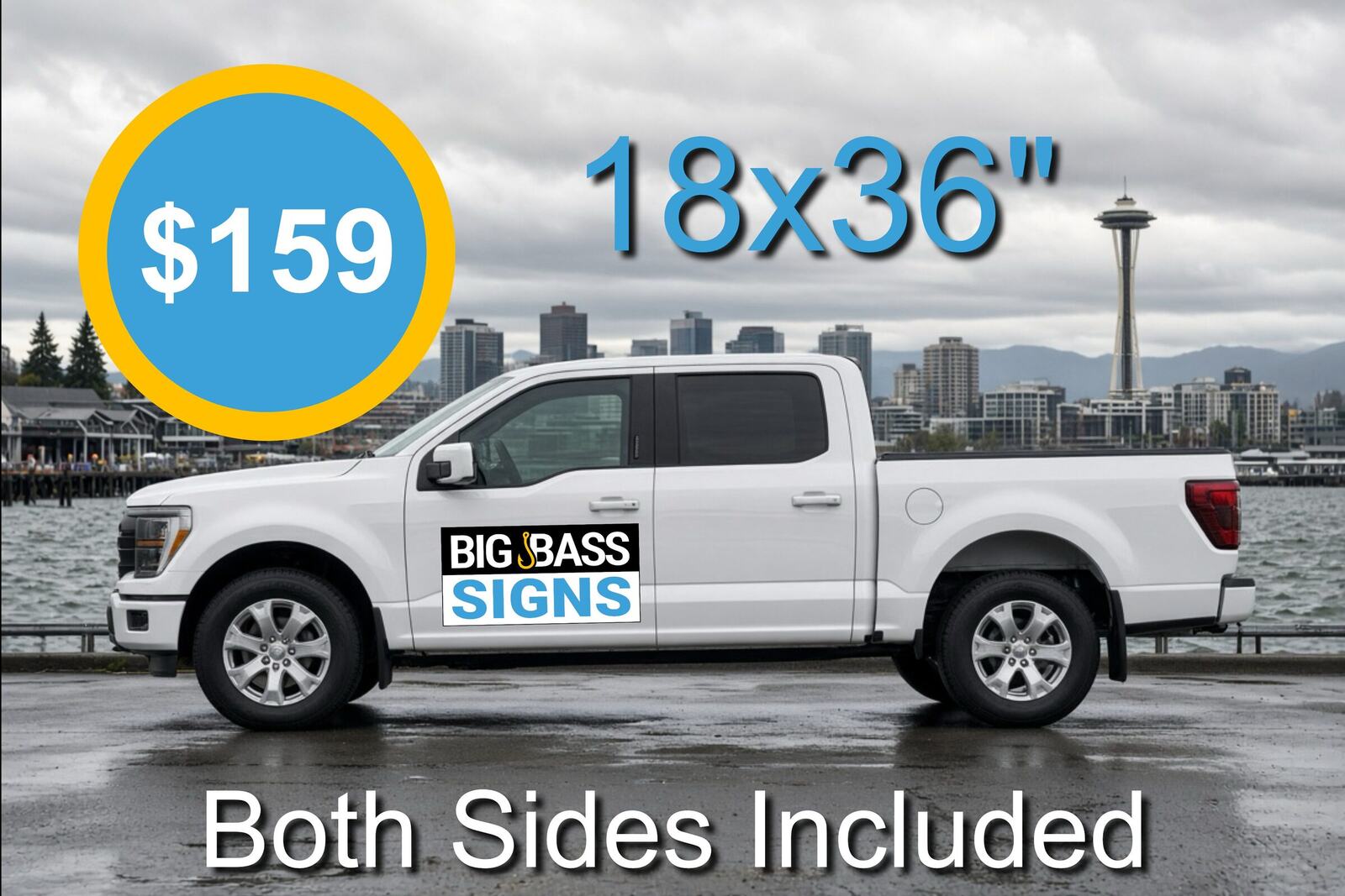 18 by 36 truck door logo kit, both sides, $159